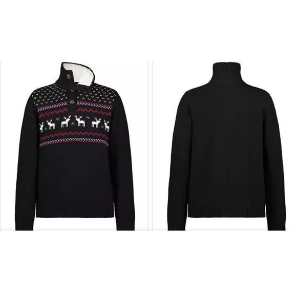 Izod Other - IZOD Boys Reindeer Fairisle 3 Button Sweater, Black